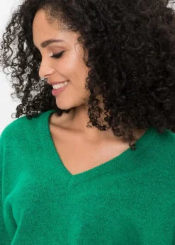 bonprix Bekleidung·Umstandsmode|Strickmode^Oversize-Strick-Pullover minzegrün meliert
