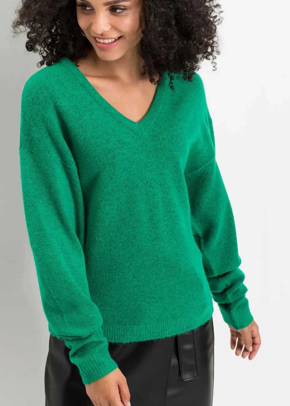 bonprix Bekleidung·Umstandsmode|Strickmode^Oversize-Strick-Pullover minzegrün meliert