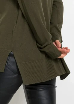 bonprix Bekleidung·Umstandsmode|Strickmode^Oversize-Strickpullover dunkeloliv