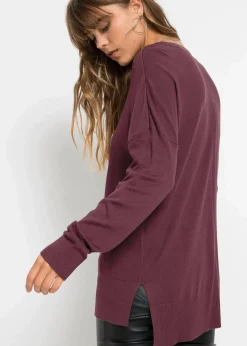 bonprix Pullover & Strickjacken|Bekleidung·Jeans^Oversize-Strickpullover weinrot