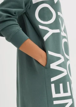 bonprix Bekleidung·Blusen & Tuniken|Bekleidung·Pullover & Strickjacken^Oversize-Sweatkleid aus weichem Baumwoll-Mix graugrün