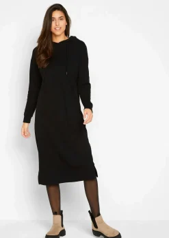bonprix Bekleidung·Röcke|Bekleidung·Blusen & Tuniken^Oversize-Sweatkleid mit Kapuze schwarz