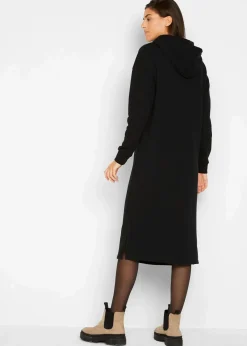 bonprix Bekleidung·Röcke|Bekleidung·Blusen & Tuniken^Oversize-Sweatkleid mit Kapuze schwarz