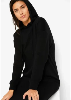 bonprix Bekleidung·Röcke|Bekleidung·Blusen & Tuniken^Oversize-Sweatkleid mit Kapuze schwarz