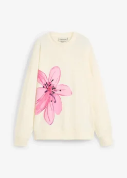 bonprix Sweat|Bekleidung·Blusen & Tuniken^Oversize-Sweatshirt cremeweiß bedruckt