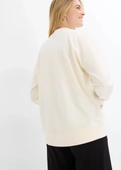bonprix Sweat|Bekleidung·Blusen & Tuniken^Oversize-Sweatshirt cremeweiß bedruckt