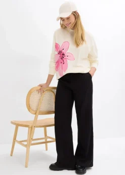 bonprix Sweat|Bekleidung·Blusen & Tuniken^Oversize-Sweatshirt cremeweiß bedruckt