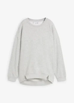 bonprix Sweat|Nachhaltigere Materialien^Oversize-Sweatshirt hellgrau meliert