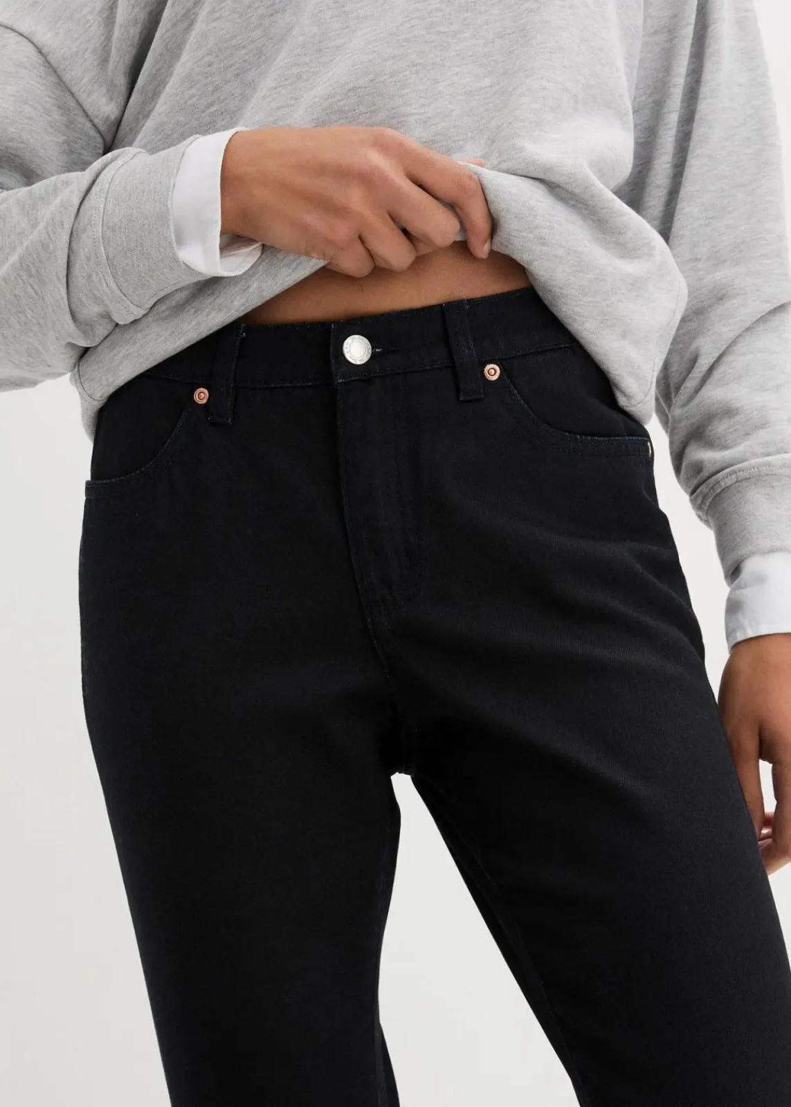 bonprix Sweat|Nachhaltigere Materialien^Oversize-Sweatshirt hellgrau meliert
