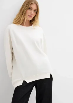bonprix Sweat|Nachhaltigere Materialien^Oversize-Sweatshirt wollweiß