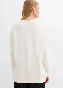 bonprix Sweat|Nachhaltigere Materialien^Oversize-Sweatshirt wollweiß