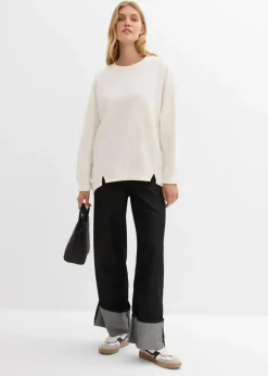 bonprix Sweat|Nachhaltigere Materialien^Oversize-Sweatshirt wollweiß