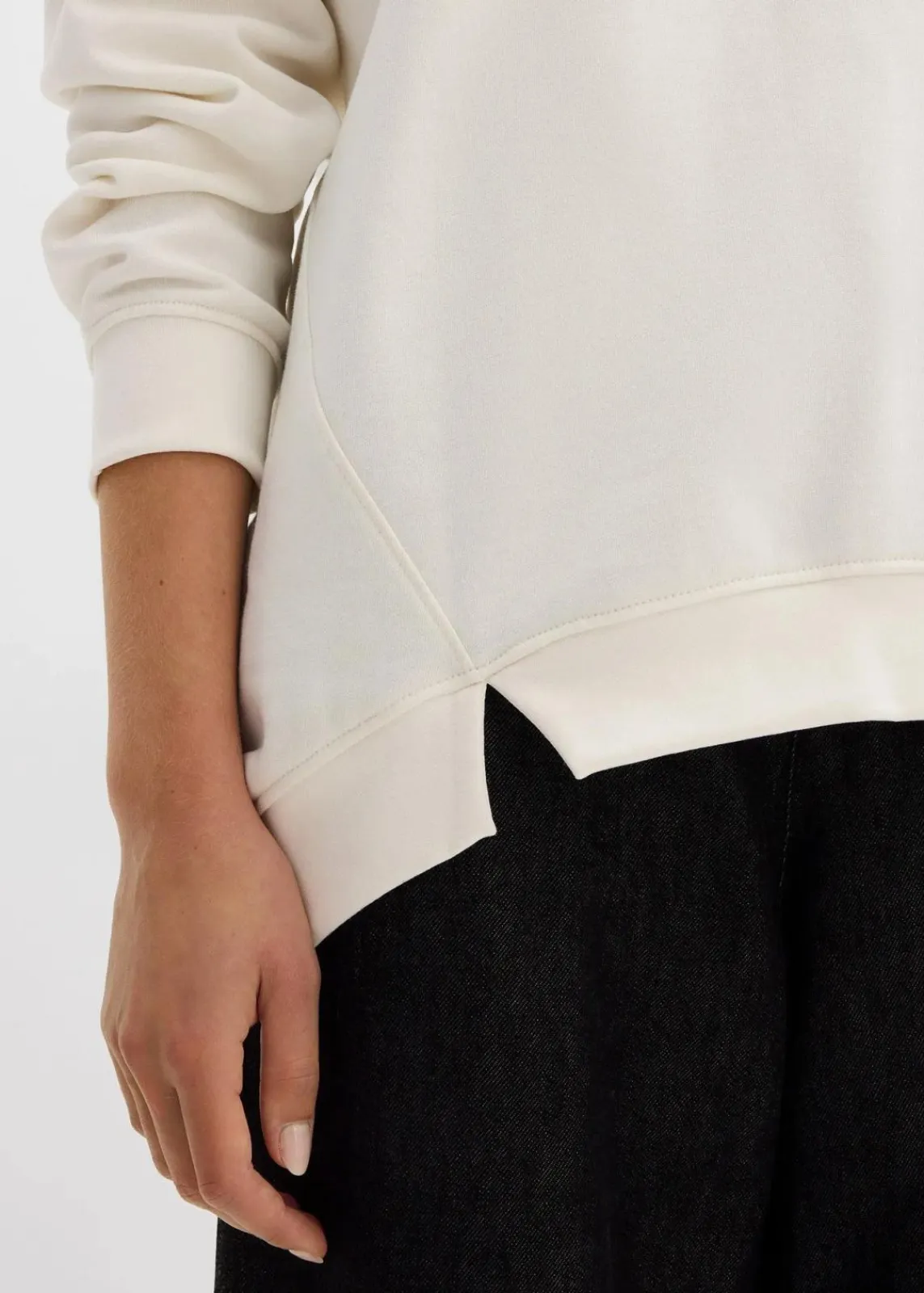 bonprix Sweat|Nachhaltigere Materialien^Oversize-Sweatshirt wollweiß