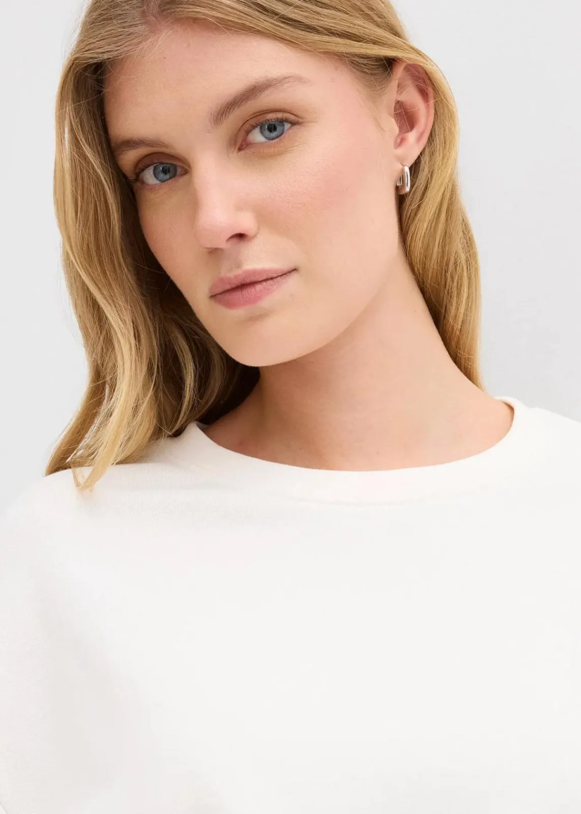 bonprix Sweat|Nachhaltigere Materialien^Oversize-Sweatshirt wollweiß
