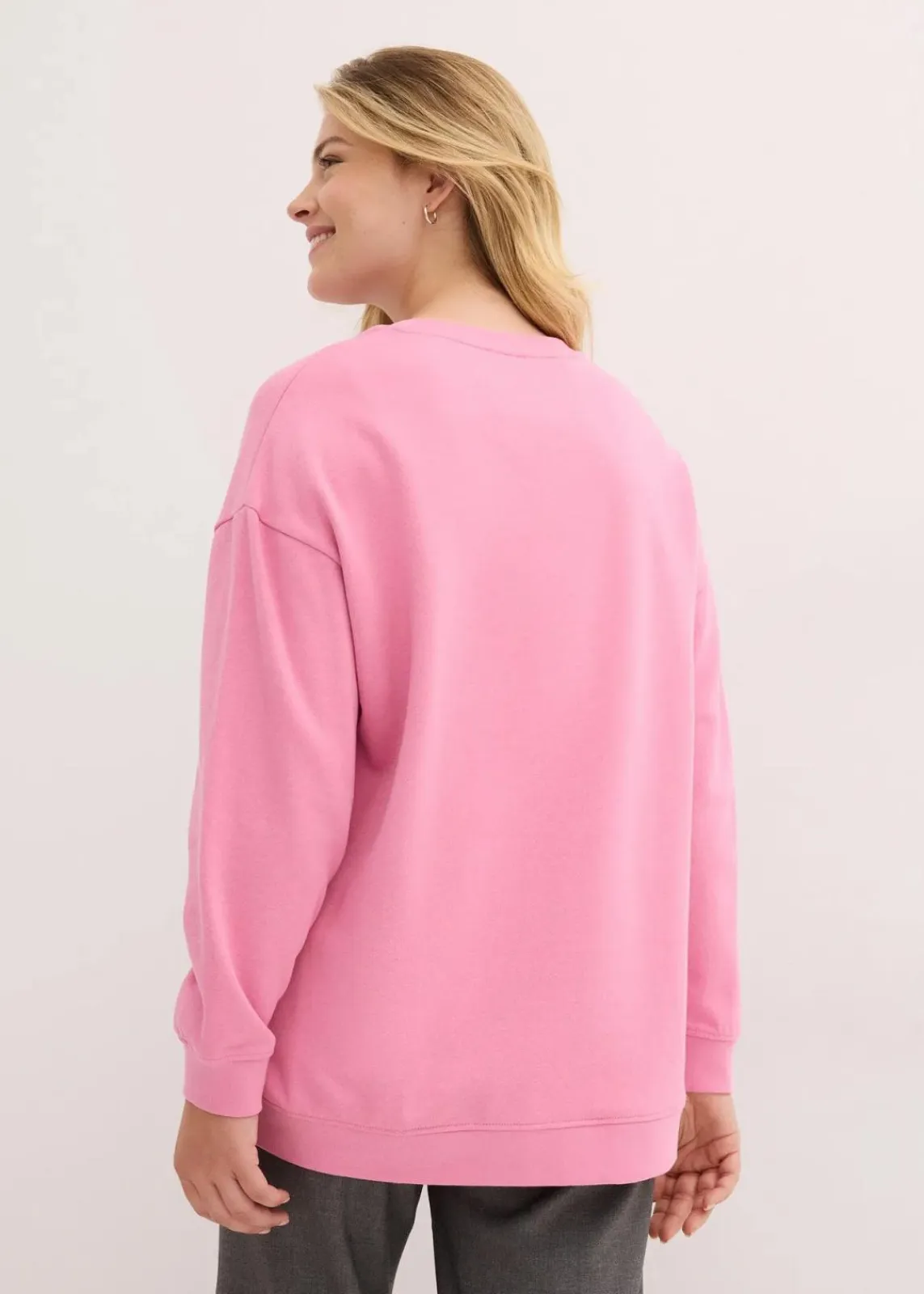 bonprix Sweat|Nachhaltigere Materialien^Oversize-Sweatshirt rosapink