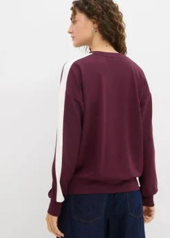 bonprix Sweat|Zweiteiler & Sets^Oversize-Sweatshirt weinrot