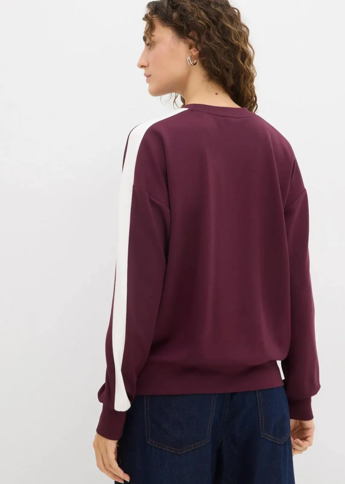 bonprix Sweat|Zweiteiler & Sets^Oversize-Sweatshirt weinrot