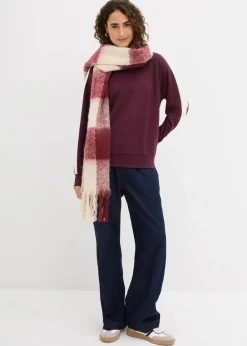bonprix Sweat|Zweiteiler & Sets^Oversize-Sweatshirt weinrot