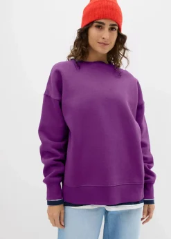bonprix Bekleidung·Röcke|Bekleidung·Blusen & Tuniken^Oversize-Sweatshirt tiefviolett