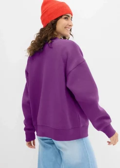 bonprix Bekleidung·Röcke|Bekleidung·Blusen & Tuniken^Oversize-Sweatshirt tiefviolett