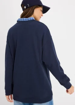 bonprix Sweat|Nachhaltigere Materialien^Oversize-Sweatshirt dunkelblau
