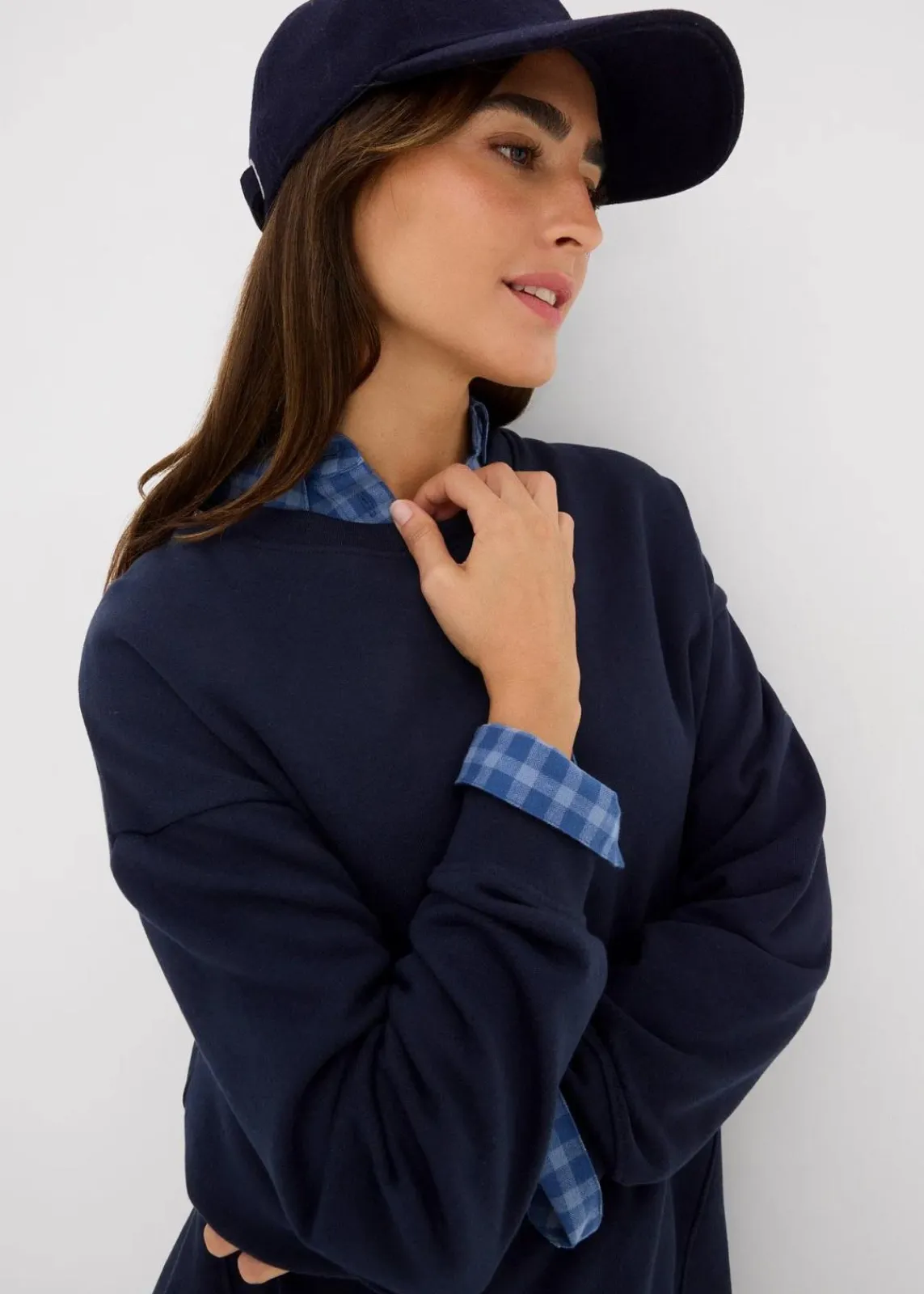 bonprix Sweat|Nachhaltigere Materialien^Oversize-Sweatshirt dunkelblau
