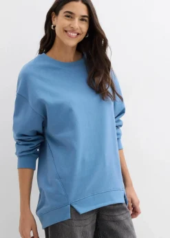 bonprix Sweat|Nachhaltigere Materialien^Oversize-Sweatshirt wellenblau