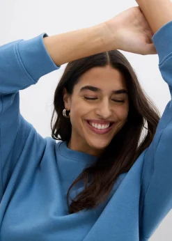 bonprix Sweat|Nachhaltigere Materialien^Oversize-Sweatshirt wellenblau