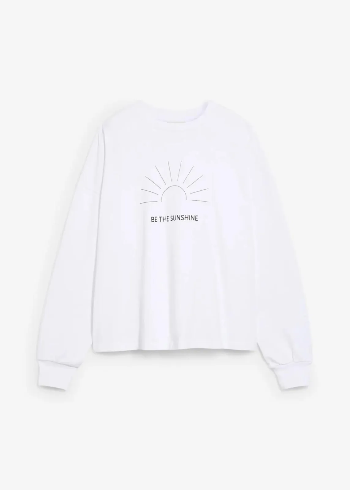 bonprix Bekleidung·Blusen & Tuniken|Sweat^Oversize-Sweatshirt weiß/schwarz bedruckt