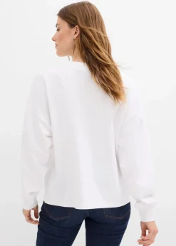 bonprix Bekleidung·Blusen & Tuniken|Sweat^Oversize-Sweatshirt weiß/schwarz bedruckt