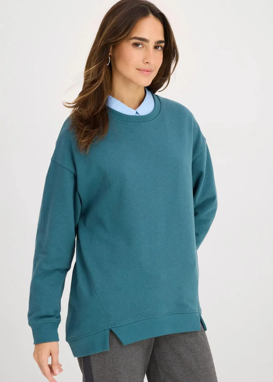 bonprix Sweat|Nachhaltigere Materialien^Oversize-Sweatshirt pfeffergrün
