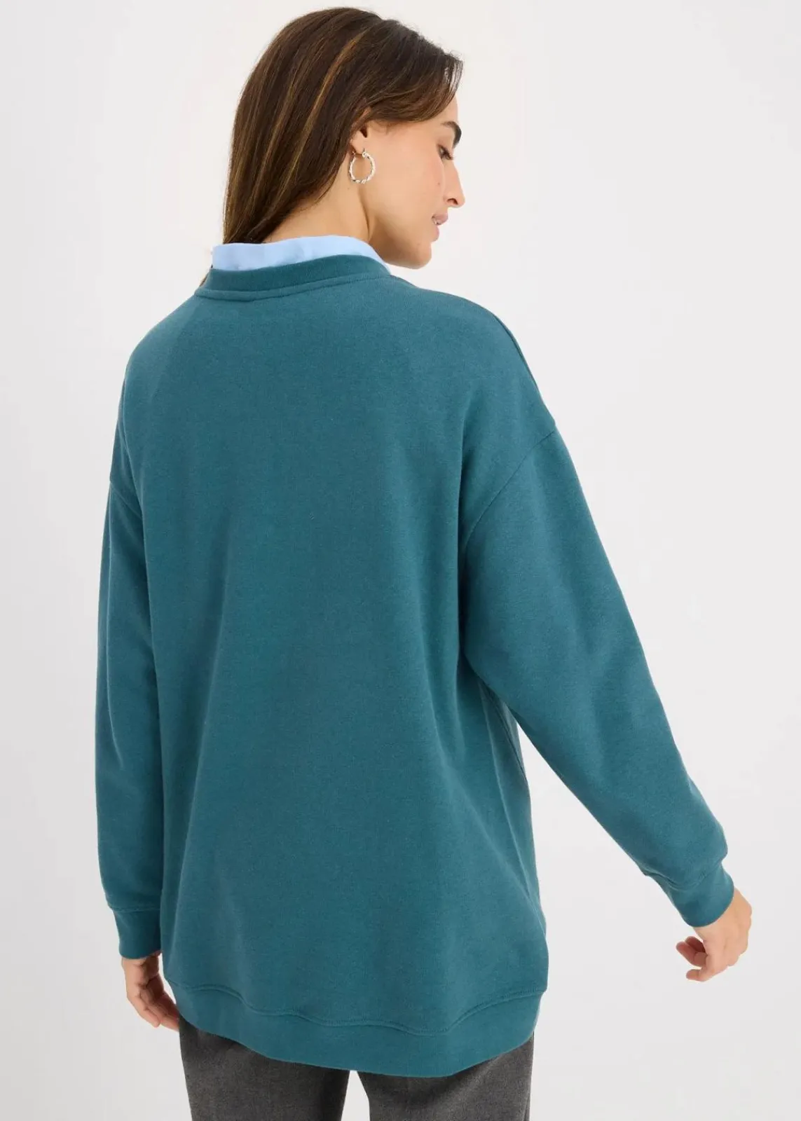 bonprix Sweat|Nachhaltigere Materialien^Oversize-Sweatshirt pfeffergrün