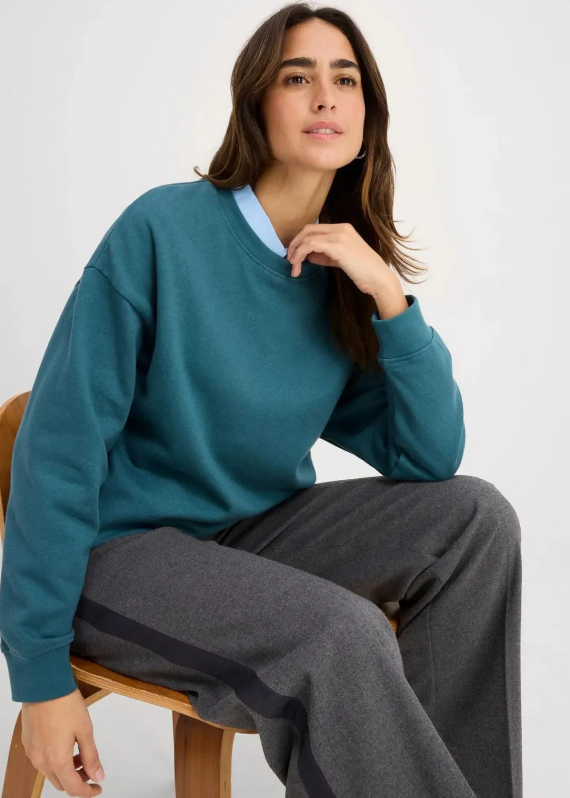 bonprix Sweat|Nachhaltigere Materialien^Oversize-Sweatshirt pfeffergrün