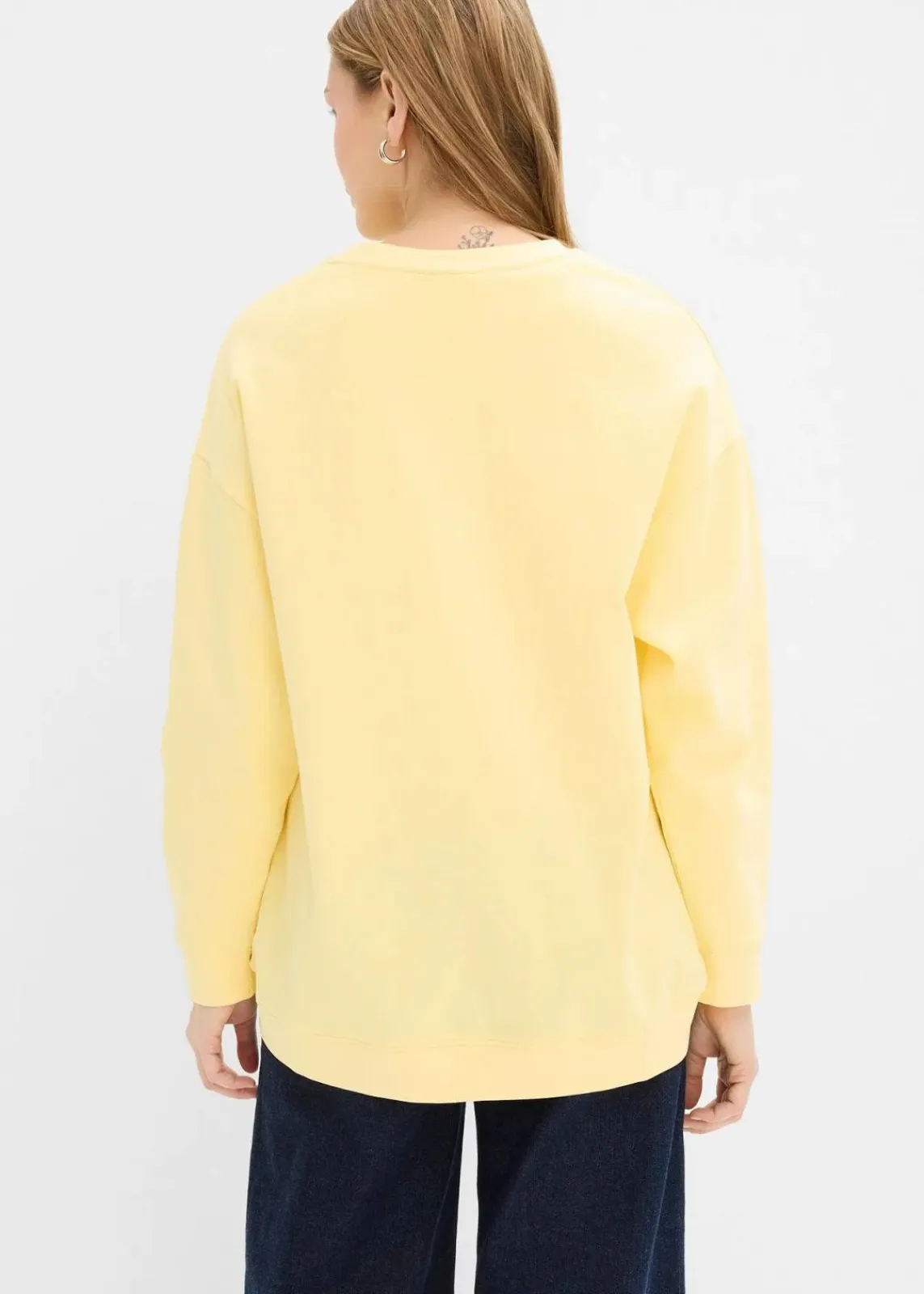 bonprix Bekleidung·Blusen & Tuniken|Nachhaltigere Materialien^Oversize-Sweatshirt hellgelb