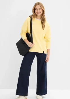 bonprix Bekleidung·Blusen & Tuniken|Nachhaltigere Materialien^Oversize-Sweatshirt hellgelb