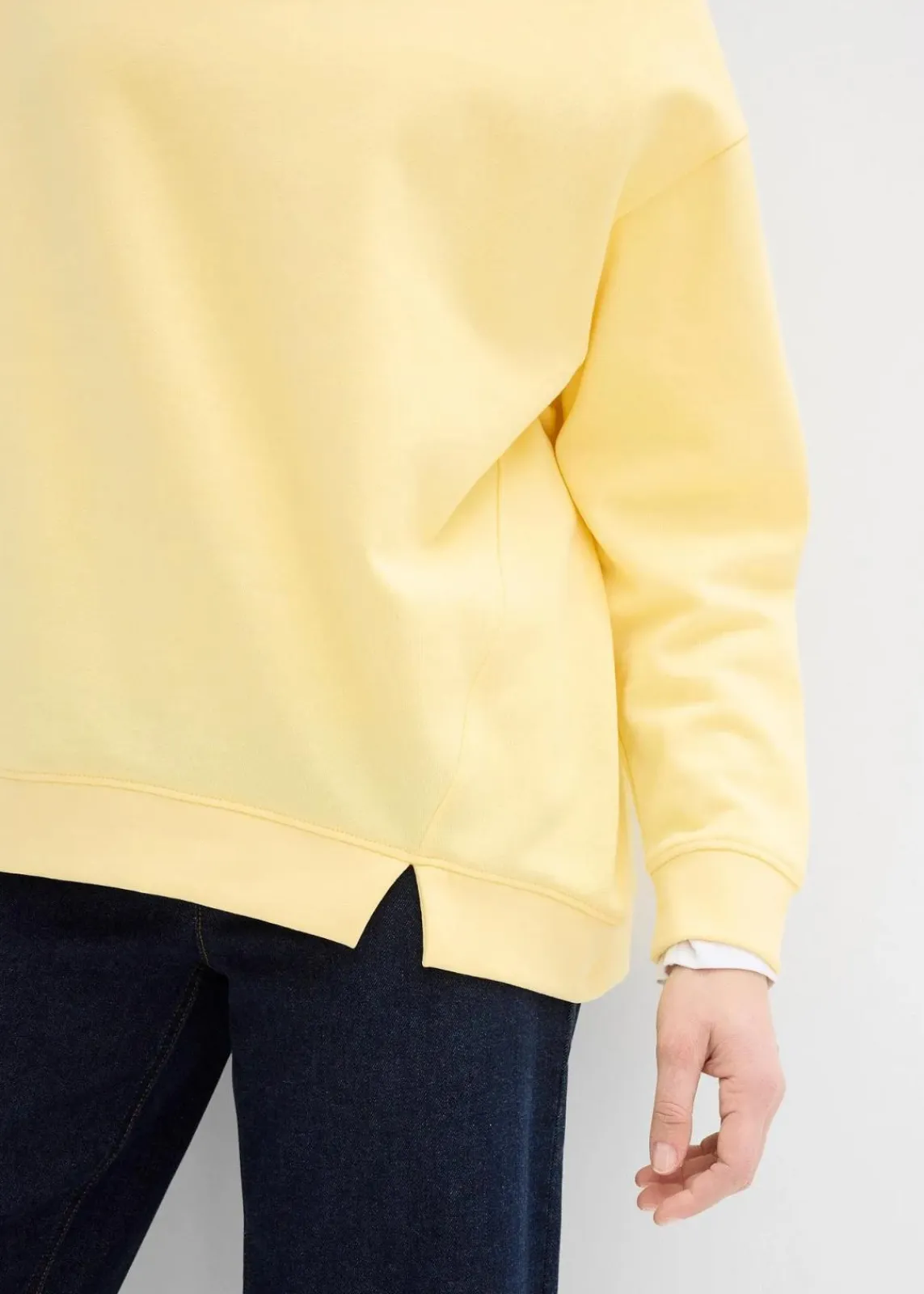 bonprix Bekleidung·Blusen & Tuniken|Nachhaltigere Materialien^Oversize-Sweatshirt hellgelb