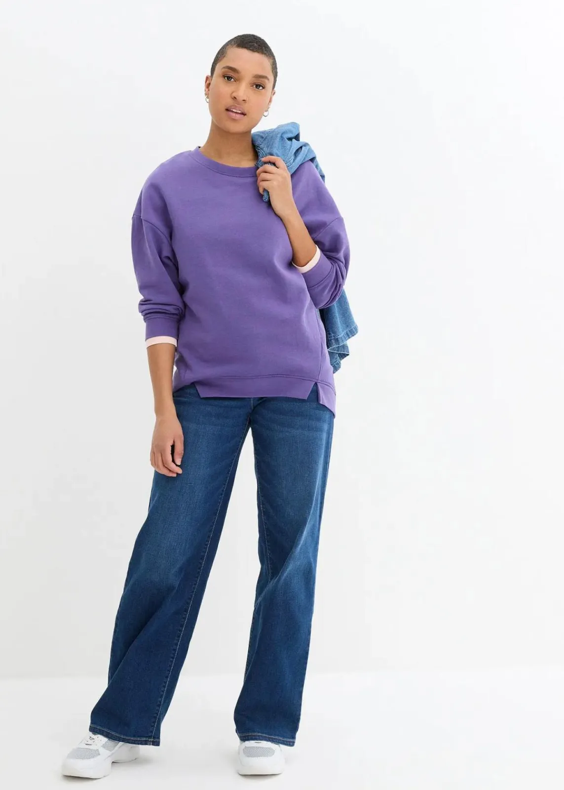bonprix Sweat|Nachhaltigere Materialien^Oversize-Sweatshirt hyazinthenlila