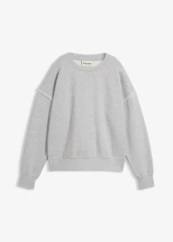 bonprix Bekleidung·Blusen & Tuniken|Sweat^Oversize-Sweatshirt aus Baumwoll-Mix hellgrau meliert