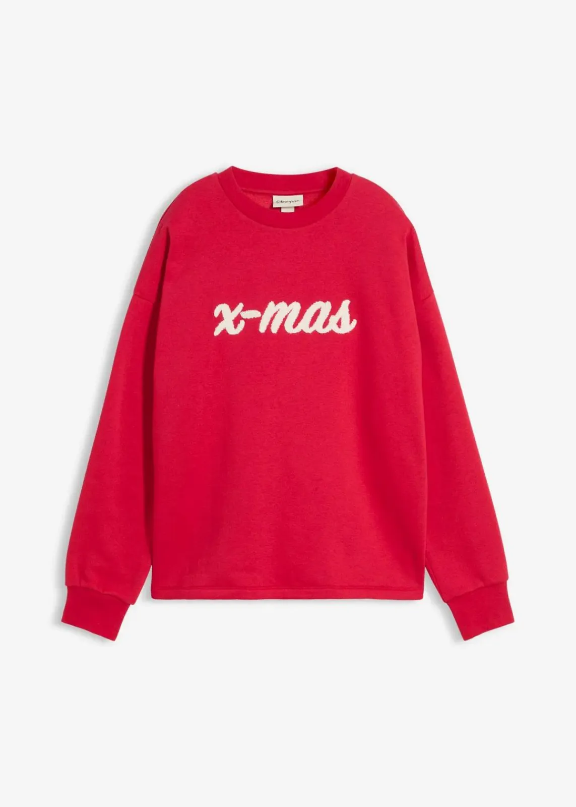 bonprix Bekleidung·Blusen & Tuniken|Sweat^Oversize-Sweatshirt aus Baumwoll-Mix rot/wollweiß