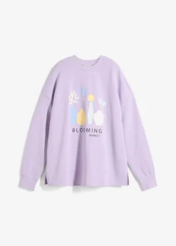 bonprix Sweat|Bekleidung·Blusen & Tuniken^Oversize-Sweatshirt aus Baumwoll-Mix zartflieder bedruckt