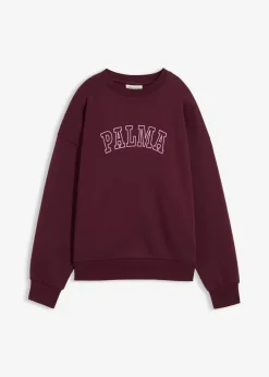 bonprix Sweat|Bekleidung·Blusen & Tuniken^Oversize-Sweatshirt aus Baumwoll-Mix weinrot/rosa bedruckt