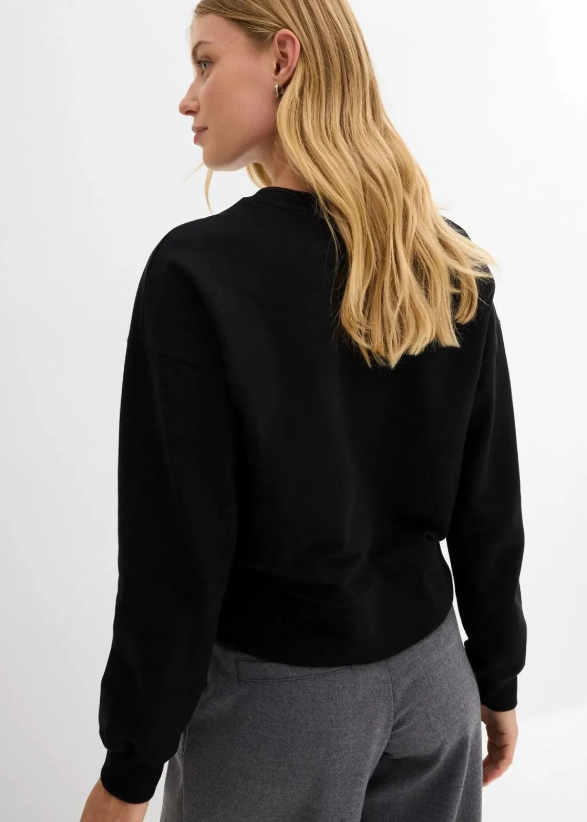 bonprix Sweat|Bekleidung·Blusen & Tuniken^Oversize-Sweatshirt aus Baumwolle schwarz