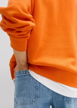 bonprix Bekleidung·Blusen & Tuniken|Sweat^Oversize-Sweatshirt aus Baumwoll-Mix dunkelorange/babyblau bedruckt