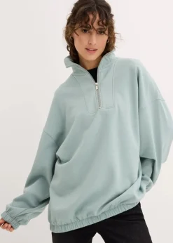 bonprix Sweat|Bekleidung·Blusen & Tuniken^Oversize-Sweatshirt aus Bio-Baumwolle seegrün