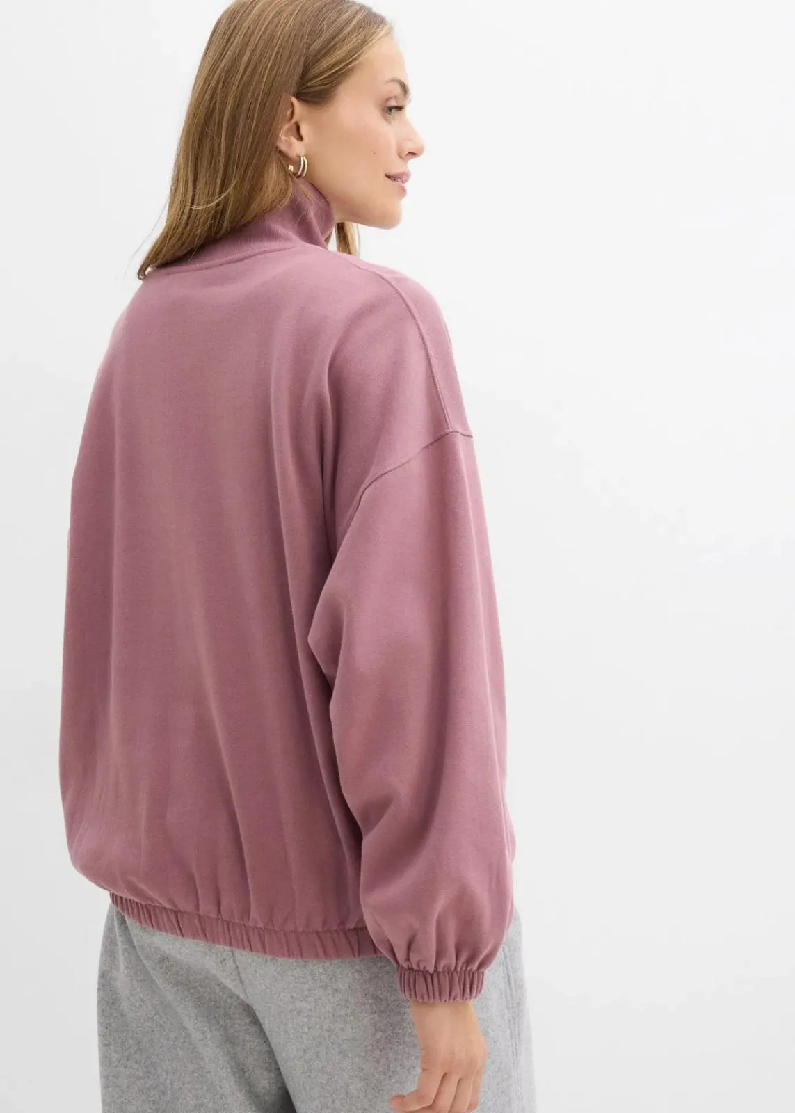 bonprix Bekleidung·Blusen & Tuniken|Sweat^Oversize-Sweatshirt aus Bio-Baumwolle matt violett