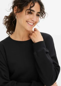 bonprix Sweat|Bekleidung·Blusen & Tuniken^Oversize-Sweatshirt aus reiner Baumwolle schwarz