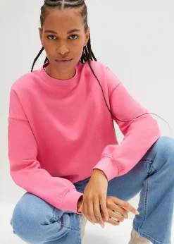 bonprix Sweat|Basics^Oversize-Sweatshirt aus reiner Baumwolle pink