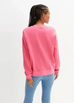 bonprix Sweat|Basics^Oversize-Sweatshirt aus reiner Baumwolle pink