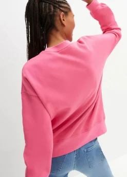 bonprix Sweat|Basics^Oversize-Sweatshirt aus reiner Baumwolle pink