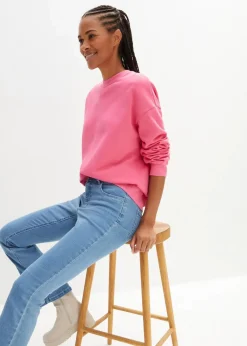 bonprix Sweat|Basics^Oversize-Sweatshirt aus reiner Baumwolle pink
